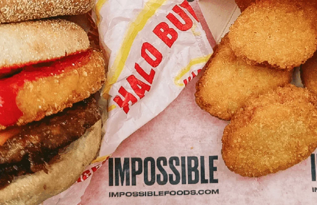 Burger and nuggets